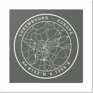 Luxembourg Map Posters and Art